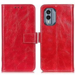 RETRO pénztárca tok Nokia X30 piros