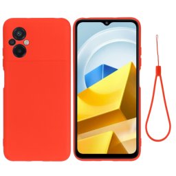 RUBBER Xiaomi Poco M5 piros védőburkolat