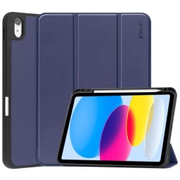 ENKAY LEATHER Flip tok Apple iPad 2025 / iPad 2022 készülékhez sötétkék