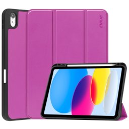 ENKAY LEATHER Flip tok Apple iPad 2025 / iPad 2022 lila készülékhez
