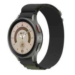 NYLON szíj Samsung Galaxy Watch 5 (40mm / 44mm) 5 Pro 45mm fekete-zöld telefonhoz