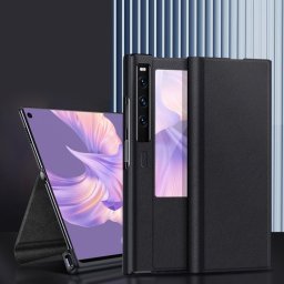 LEATHER Huawei Mate Xs 2 fekete védőtok