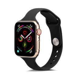 VÉKONY szilikon szíj Apple Watch 9 / 8 / 7 (41 mm) / 6 / SE / 5 / 4 (40 mm) / 3 / 2 / 1 (38 mm) BLACK