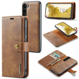 DG.MING Wallet tok 2 az 1-ben Samsung Galaxy S23 5G barna színben