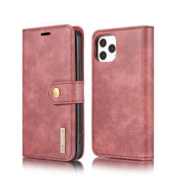 DG.MING Wallet tok 2 az 1-ben Apple iPhone 12 / iPhone 12 Pro piros telefonhoz