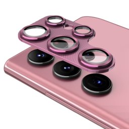 ENKAY ALU Kameraüveg Samsung Galaxy S22 Ultra 5G BURGUNDY telefonhoz