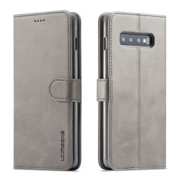 IMEEKE Wallet tok Samsung Galaxy S10 szürke színű