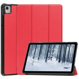 LEATHER Flip tok Nokia T21 piros