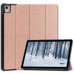 LEATHER Flip tok Nokia T21 rose gold készülékhez