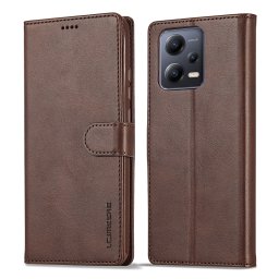 IMEEKE Wallet tok Xiaomi Redmi Note 12 5G / Poco X5 5G sötétbarna
