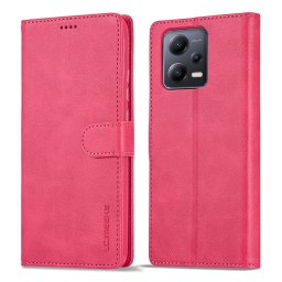 IMEEKE Wallet tok Xiaomi Redmi Note 12 5G / Poco X5 5G rózsaszín
