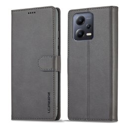IMEEKE Wallet tok Xiaomi Redmi Note 12 5G / Poco X5 5G szürke