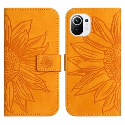 ART SUN FLOWER pénztárca tok pánttal Xiaomi Mi 11 Lite / Mi 11 Lite 5G sárga