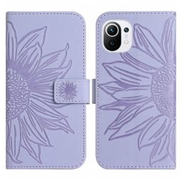 ART SUN FLOWER pénztárca tok pánttal Xiaomi Mi 11 Lite / Mi 11 Lite 5G lila