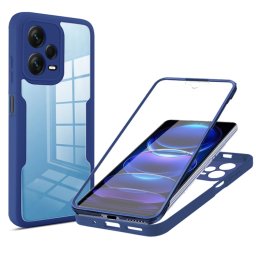 DUAL Kétoldalas burkolat fóliával Xiaomi Redmi Note 12 Pro 5G / Poco X5 Pro 5G kék