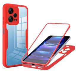 DUAL Kétoldalas burkolat fóliával Xiaomi Redmi Note 12 Pro 5G / Poco X5 Pro 5G piros