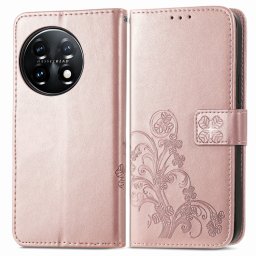 ART FLOWERS Pénztárcahuzat One Plus 11 5G világos rózsaszín