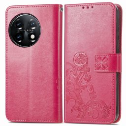 ART FLOWERS Pénztárcahuzat One Plus 11 5G sötét rózsaszín