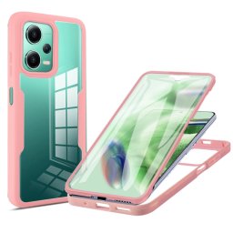 DUAL Kétoldalas burkolat fóliával Xiaomi Redmi Note 12 5G / Poco X5 5G rózsaszín