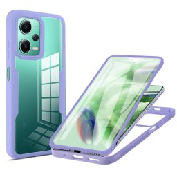 DUAL Kétoldalas burkolat fóliával Xiaomi Redmi Note 12 5G / Poco X5 5G lila