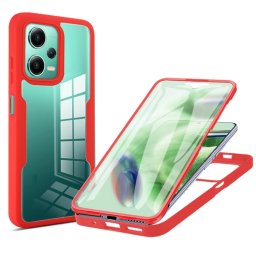 DUAL Kétoldalas burkolat fóliával Xiaomi Redmi Note 12 5G / Poco X5 5G piros