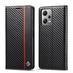 IMEEKE CARBON pénztárcaborító Xiaomi Redmi Note 12 Pro 5G / Poco X5 Pro 5G