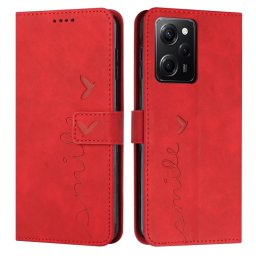 ART SMILE pénztárca huzat vezetékkel Xiaomi Redmi Note 12 Pro 5G / Poco X5 Pro 5G piros