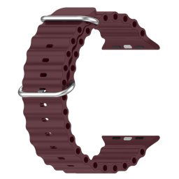 OCEAN szíj Apple Watch Ultra 1 / 2 (49 mm) / 9 / 8 / 7 (45 mm) / 6 / SE / 5 / 4 (44 mm) / 3 / 2 / 1 (42 mm) bordóhoz