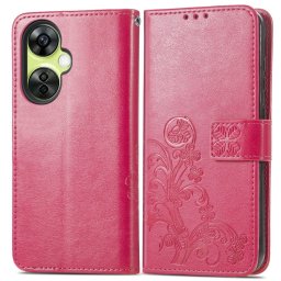 ART FLOWERS Pénztárcahuzat One Plus Nord CE 3 Lite 5G sötét rózsaszín