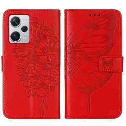 ART BUTTERFLY Wallet tok Xiaomi Redmi Note 12 Pro + 5G piros