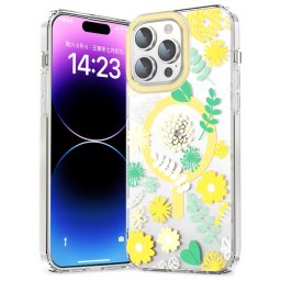 FLOWER MAGSAFE Kryt pre Apple iPhone 12 / iPhone 12 Pro YELLOW