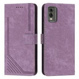 STRIPE Pénztárca tok pánttal Nokia C32 lila