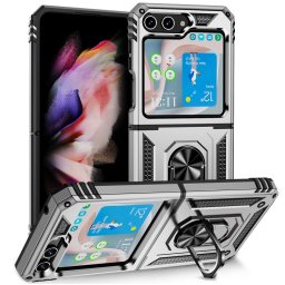 RING Védőburkolat tartóval Samsung Galaxy Z Flip 5 5G ezüst