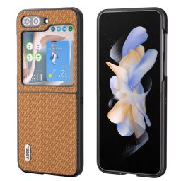ABEEL CARBON Műanyag borítás Samsung Galaxy Z Flip 5 5G barna