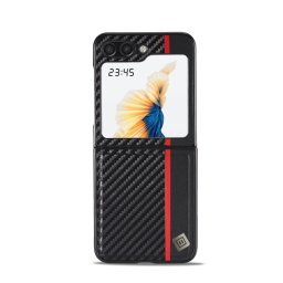 IMEEKE CARBON Flip tok Samsung Galaxy Z Flip 5 5G fekete telefonhoz