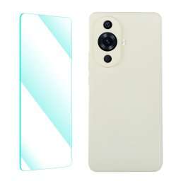ENKAY SET Szilikon huzat és 2D üveg Huawei nova 11 bézs
