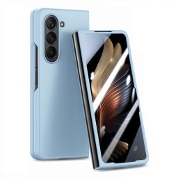EXTRA PC Üveggel ellátott műanyag borítás a Samsung Galaxy Z Fold 5 5G külső kijelzőjéhez világoskék