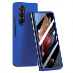 EXTRA PC Üveggel ellátott műanyag borítás Samsung Galaxy Z Fold 5 5G sötétkék külső kijelzőjéhez