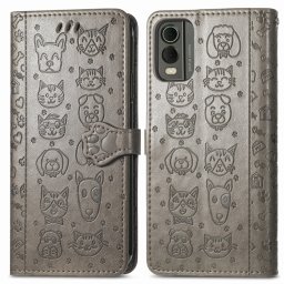 CUTE CAT pénztárcavédő Nokia C32 szürke