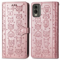 CUTE CAT pénztárcavédő Nokia C32 rose gold