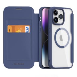 DUX X PRO Flip tok MagSafe -el Apple iPhone 15 Pro kék készülékhez