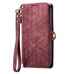 GEOM Wallet tok Apple iPhone 15 piros telefonhoz