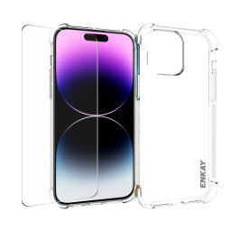 ENKAY SET Átlátszó borítás + 2.5D védőüveg Apple iPhone 15 Pro