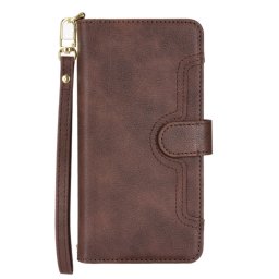 ZIP O Wallet tok Asus Zenfone 10 / Zenfone 9 barna telefonhoz