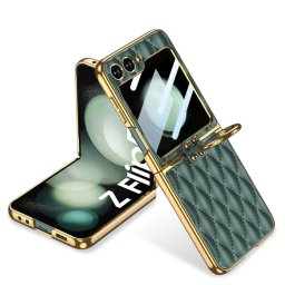 GKK NIKKI Huzat tartóval Samsung Galaxy Z Flip 5 5G sötétzöld