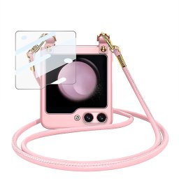 GKK CROSSBODY Védőhuzat vezetékkel Samsung Galaxy Z Flip 5 5G rózsaszín