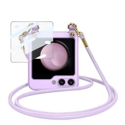 GKK CROSSBODY Védőburkolat vezetékkel Samsung Galaxy Z Flip 5 5G lila telefonhoz