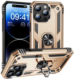 RING tok tartóval Apple iPhone 15 Pro arany színű
