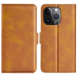 SIDE Wallet tok Apple iPhone 15 Pro Max telefonhoz világosbarna