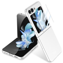 GKK SET Műanyag borítás + üveg Samsung Galaxy Z Flip 5 5G ezüsthöz